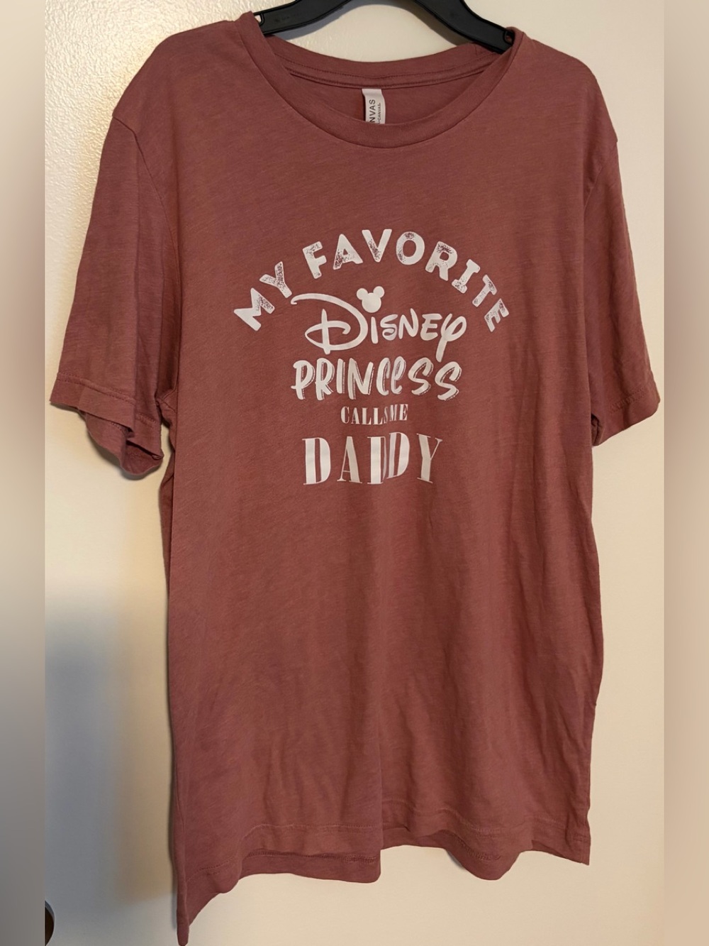 Disney Short Sleeve Tee in Dusty Rose with White Graphic